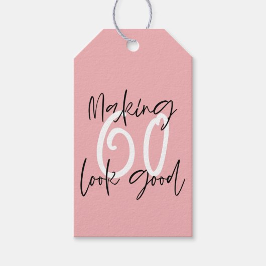 60歳の誕生日を楽しめ感謝している ギフトタグ (正面)