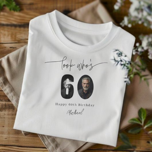 60歳の誕生日を祝うカスタムフォトTシャツギフト Tシャツ