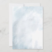 60歳の誕生日を祝うダスティーブルーの植物グリーン 招待状 (裏面)