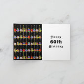 60歳の誕生日を祝うレトロでグルービーなギターのギフト カード (内部)