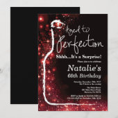 60歳の誕生日を祝う、熟成の極みを迎えたワイン 赤 招待状 (正面/裏面)