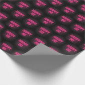 60歳の誕生日を迎えるネオンピンクマーキー ラッピングペーパー (角)