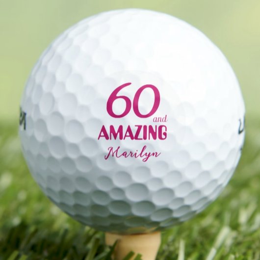 60歳の誕生日を迎える同僚へのギフト ピンクゴルファー ゴルフボール