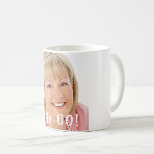 60歳の誕生日カスタム写真こんにちは60人の女性 コーヒーマグカップ (正面右)