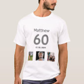 60歳の誕生日カスタム写真の男 Tシャツ (正面)