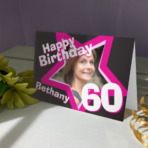 60歳の誕生日カスタム写真カード カード