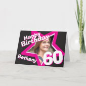 60歳の誕生日カスタム写真カード カード (正面)