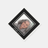 60歳の誕生日カスタム写真白黒 スタンダードカクテルナプキン (角)