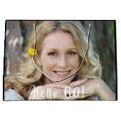 60歳の誕生日カスタム写真hello 60 ラージペーパーバッグ (正面)