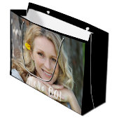 60歳の誕生日カスタム写真hello 60 ラージペーパーバッグ (正面アングル)