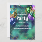 60歳の誕生日カラフルなピンクの風船 60th 招待状 (裏面)