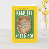 60歳の誕生日カード:ポテトバッグ フィットネスプログラム カード (黄色い花)