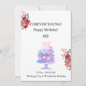 60歳の誕生日カード 招待状 (正面)