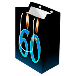 60歳の誕生日キャンドル ミディアムギフトバッグ ミディアムペーパーバッグ