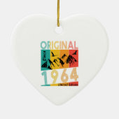 60歳の誕生日ギフトマン女性オリジナルヴィンテージ1964 セラミックオーナメント (裏面)