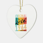 60歳の誕生日ギフトマン女性オリジナルヴィンテージ1964 セラミックオーナメント (左)