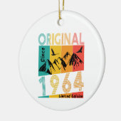 60歳の誕生日ギフトマン女性オリジナルヴィンテージ1964 セラミックオーナメント (左)