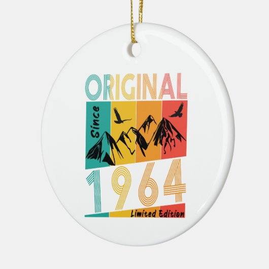 60歳の誕生日ギフトマン女性オリジナルヴィンテージ1964 セラミックオーナメント (左)