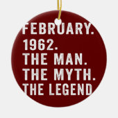 60歳の誕生日ギフト男の神話の伝説 セラミックオーナメント (正面)