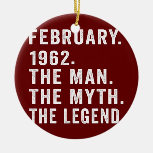 60歳の誕生日ギフト男の神話の伝説 セラミックオーナメント (正面)