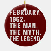 60歳の誕生日ギフト男の神話の伝説 セラミックオーナメント (裏面)