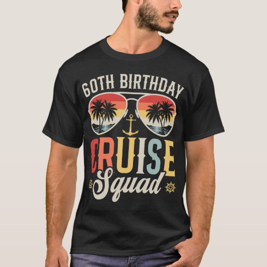 60歳の誕生日クルーズ仲間家族おそろいメンズ Tシャツ (正面)