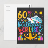 60歳の誕生日クルーズ 誕生日パーティー ポストカード (正面/裏面)