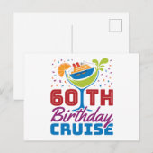 60歳の誕生日クルーズ 60年を祝う ポストカード (正面/裏面)