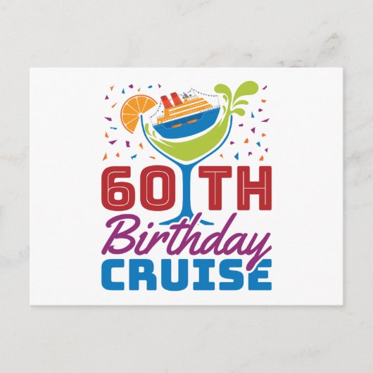 60歳の誕生日クルーズ 60年を祝う ポストカード (正面)