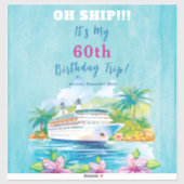 60歳の誕生日クルーズ Funny Island Beach シール (シート)