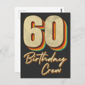60歳の誕生日クルー 60パーティクルーグループ ポストカード (正面/裏面)