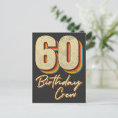 60歳の誕生日クルー 60パーティクルー グループ ポストカード (スタンド正面)