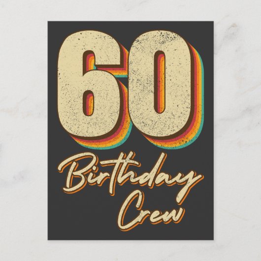 60歳の誕生日クルー 60パーティクルー グループ ポストカード (正面)