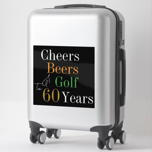 60歳の誕生日ゴルフチェアーズビールラグージ シール (スーツケース)