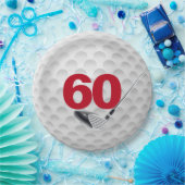 60歳の誕生日ゴルフボールデザイン紙皿 ペーパープレート (パーティー)