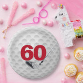 60歳の誕生日ゴルフボールデザイン紙皿 ペーパープレート (パーティー)