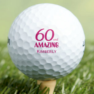 60歳の誕生日ゴルフボールピンク60年のパーティープレゼント ゴルフボール