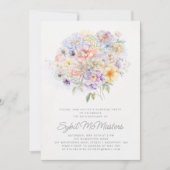 60歳の誕生日サプライズパーティーの花束 招待状 (正面)