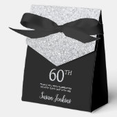 60歳の誕生日シルバーグリッターサンクスギフト フェイバーボックス (正面)