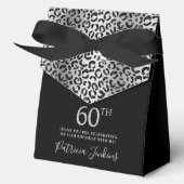 60歳の誕生日シルバーヒョウ柄のお礼ギフト フェイバーボックス (正面)