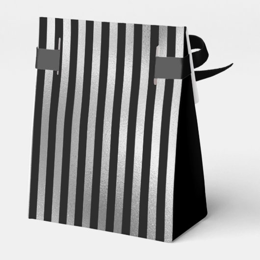 60歳の誕生日シルバー ストライプ 感謝 フェイバーボックス (裏面サイド)