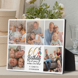 60歳の誕生日スクリプトフォトコラージュモダンキープ フォトプラーク