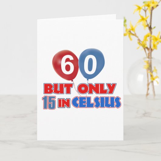 60歳の誕生日デザイン カード (黄色い花)