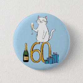 60歳の誕生日ネコお祝い60年60 缶バッジ