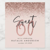 60歳の誕生日バラ金ゴールドガーリーグリッターパーティーの好意 ワインラベル (シングルラベル)