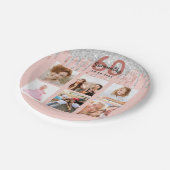 60歳の誕生日バラ金ゴールドグリッター幕付き銀写真 ペーパープレート (アングル)