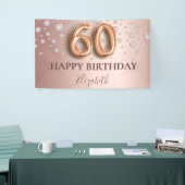 60歳の誕生日バラ金ゴールドピンクダイヤモンド 横断幕 (トレードショー)