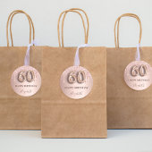 60歳の誕生日バラ金ゴールドピンク ラウンドシール