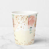 60歳の誕生日バラ金ゴールドフローラグリッターゴールデンネーム 紙コップ (右)