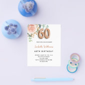 60歳の誕生日バラeucalyptus予算の招待 チラシ (シングル)